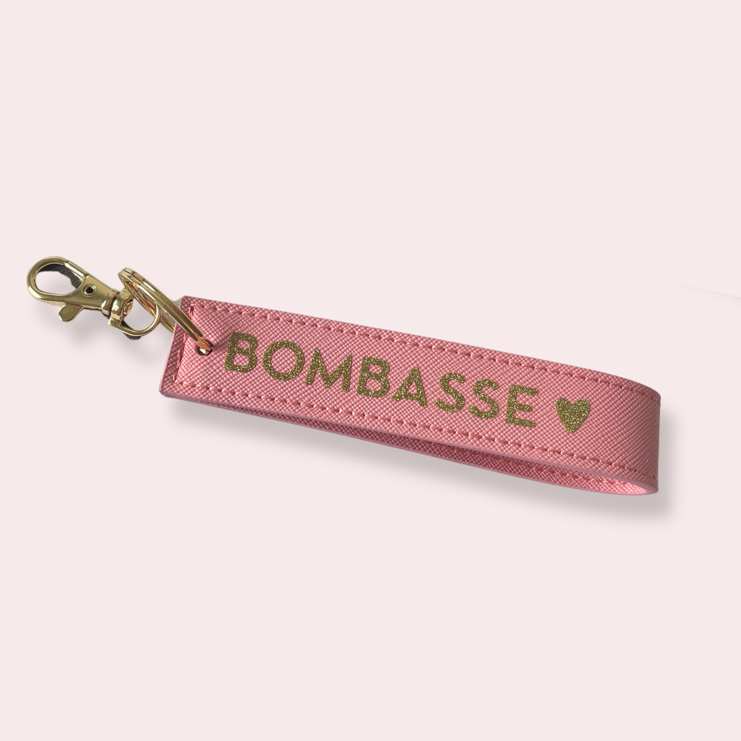 Porte-clé dragonne simili cuir - rose foncé - BOMBASSE