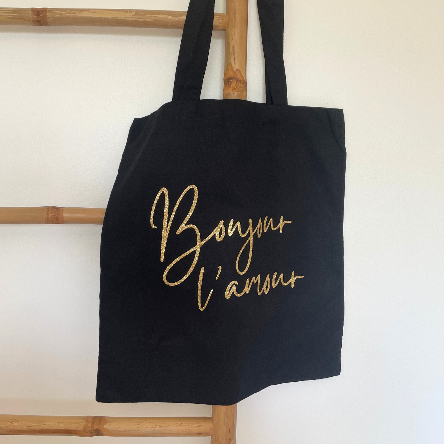 Tote bag - Bonjour l'amour - paillettes