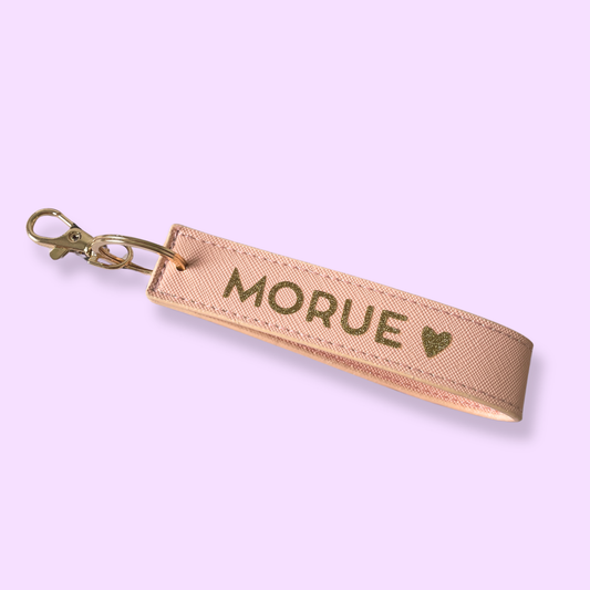 Porte-clé dragonne simili cuir - rose saumon clair - MORUE