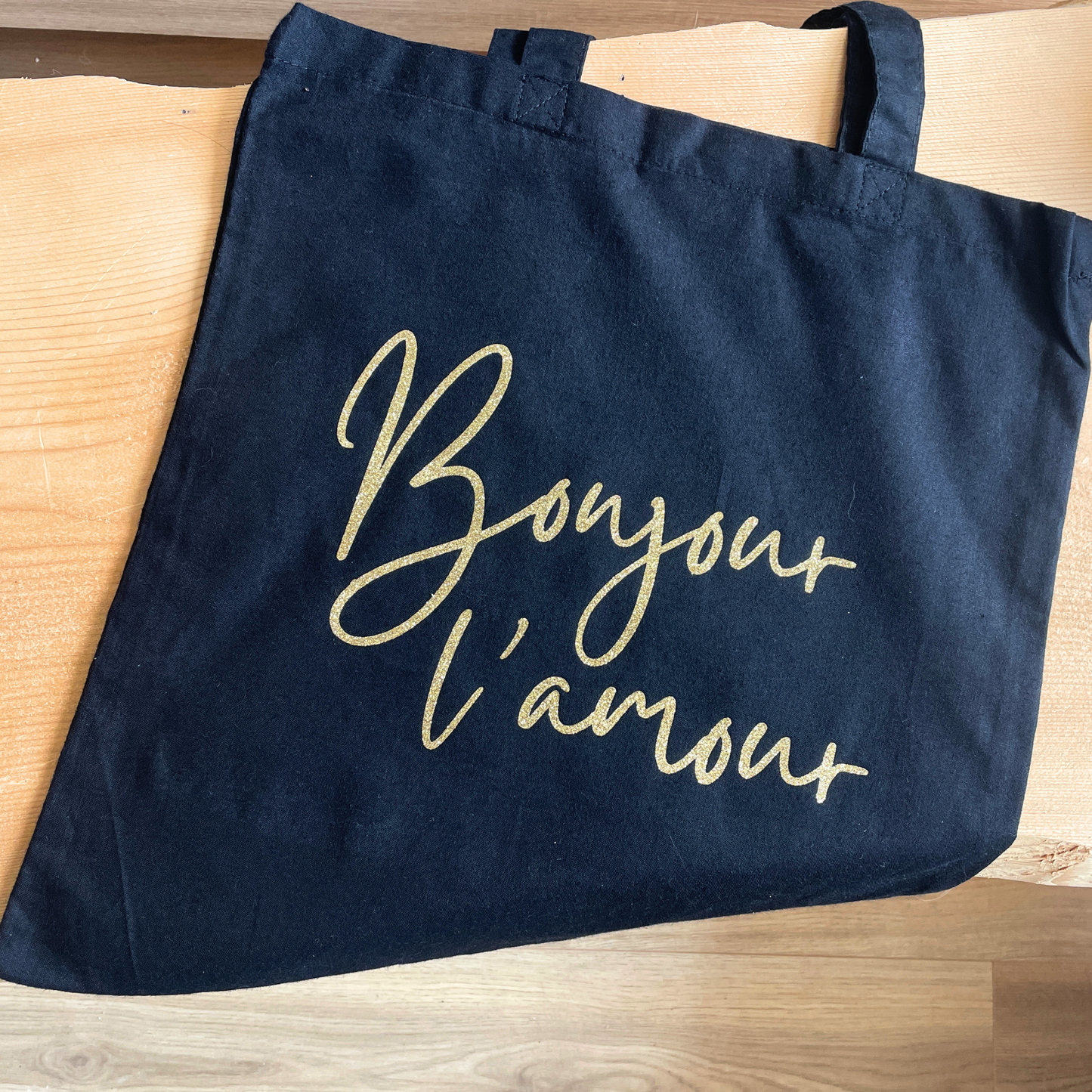 Tote bag - Bonjour l'amour - paillettes