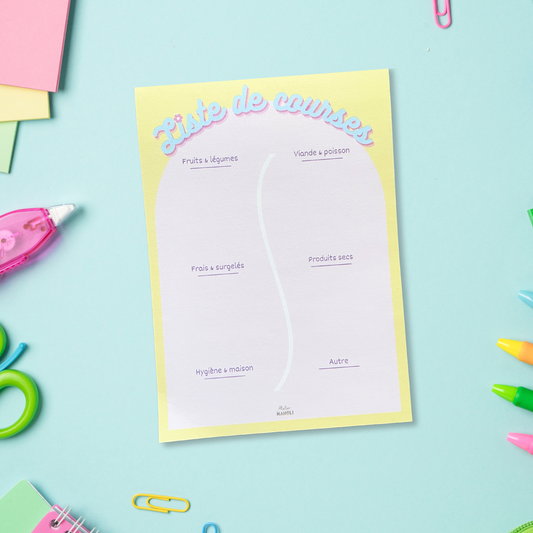 Bloc notes Frigo - A6 - Liste de courses punchy
