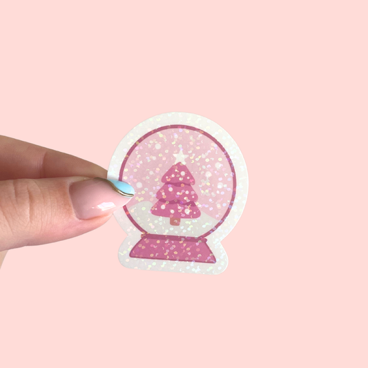 Sticker - Boule de neige rose