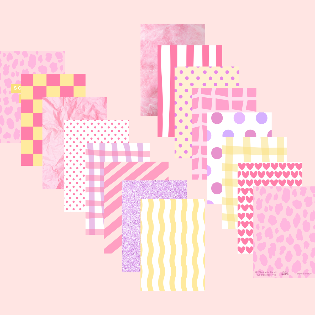 Livret papiers scrapbook - Girly - A5 - 16 motifs