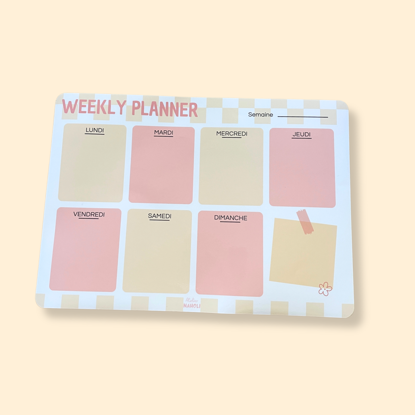 Weekly Planner magnétique - carreaux -A4 - IMPARFAIT