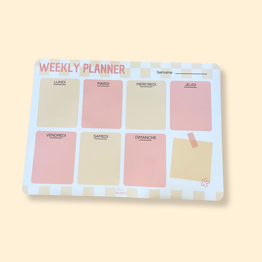 Weekly Planner magnétique - carreaux -A4 - IMPARFAIT