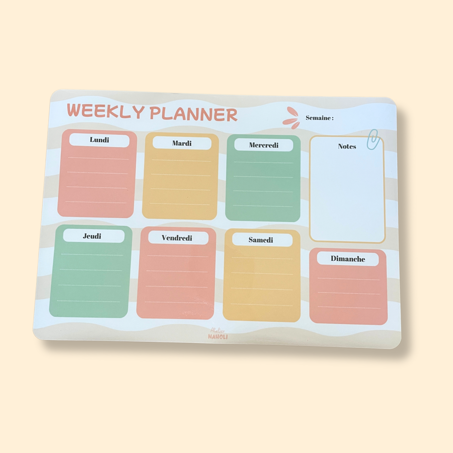 Weekly Planner magnétique - vagues -A4 - IMPARFAIT