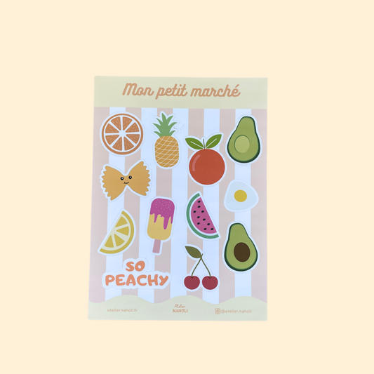 Planche de stickers - Mon petit marché - A6 - imparfait