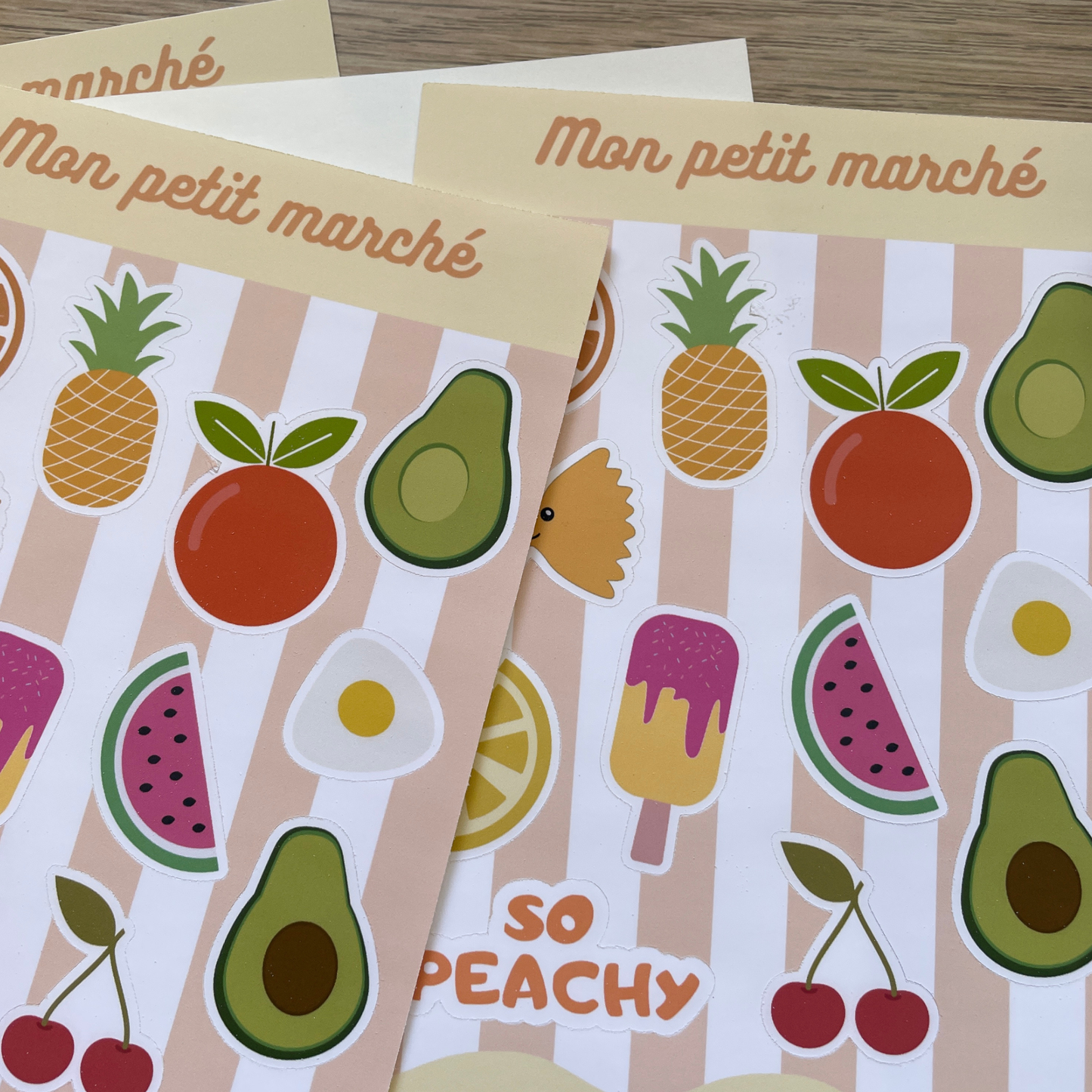 Planche de stickers - Mon petit marché - A6 - imparfait