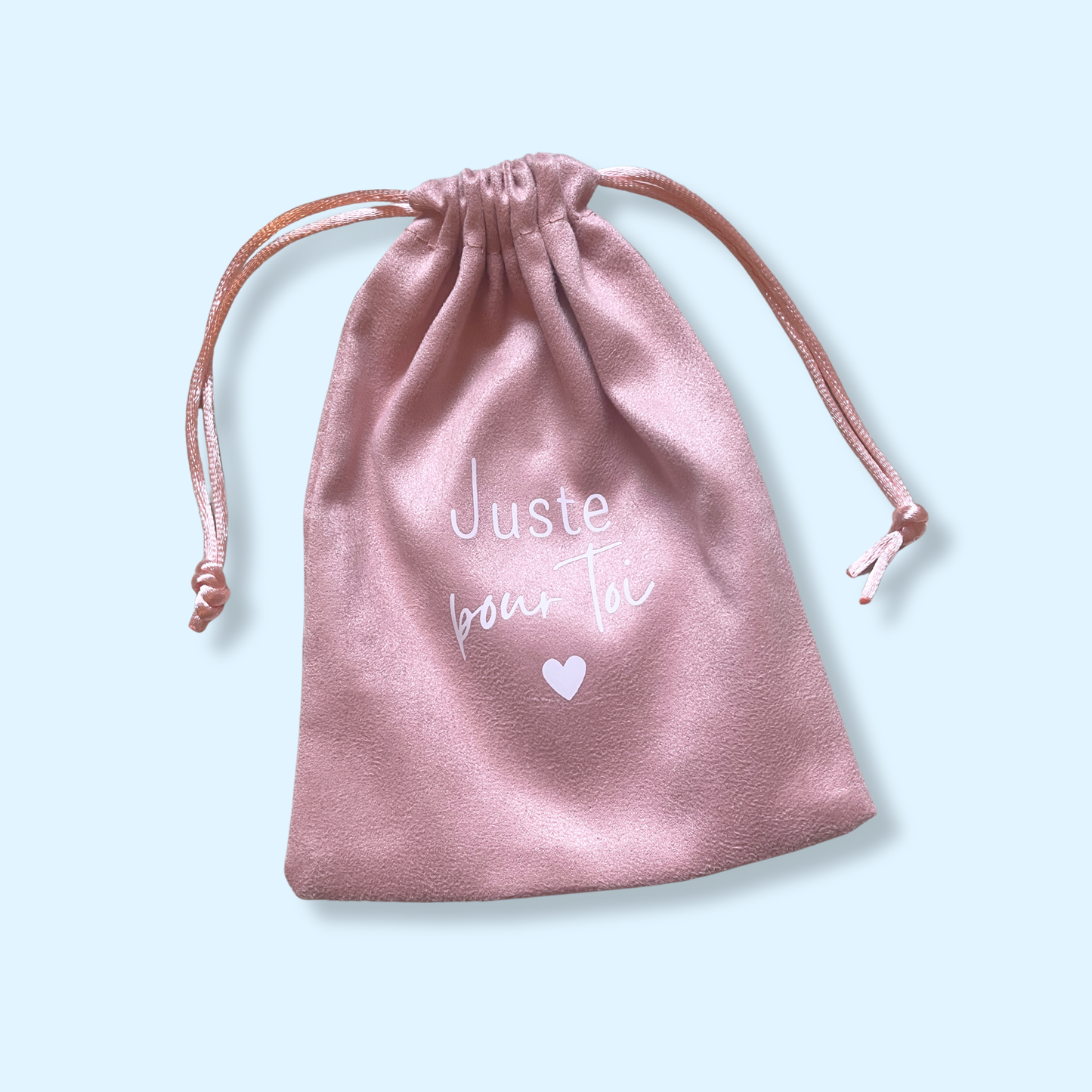 Pochon cadeaux - Juste pour toi - rose poudré - 12 x 16 cm