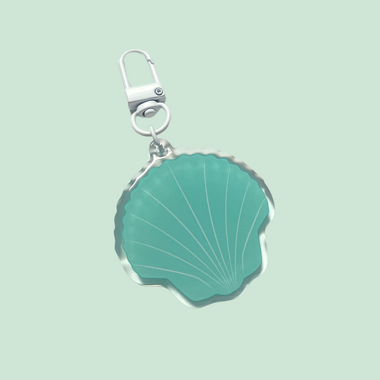 Porte clé - Coquillage bleu turquoise