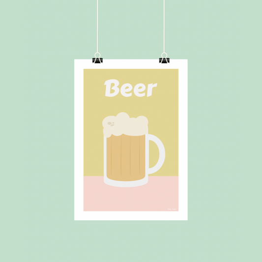 Affiche chope de bière "beer"