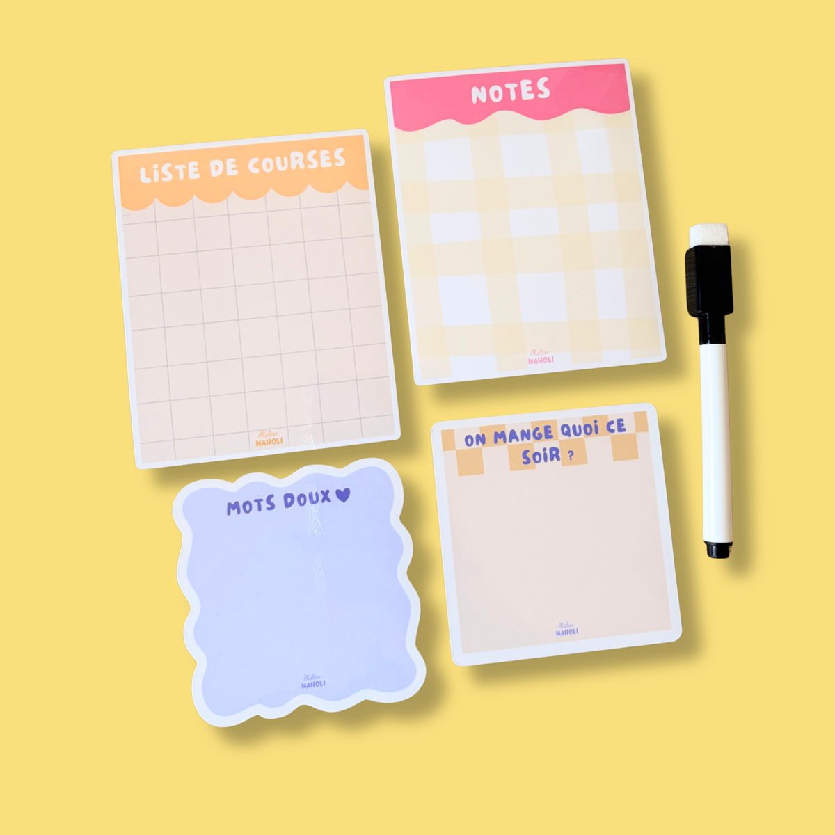Pack - Notes effaçables magnétiques