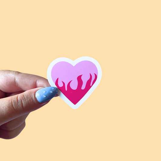 Sticker - coeur flamme