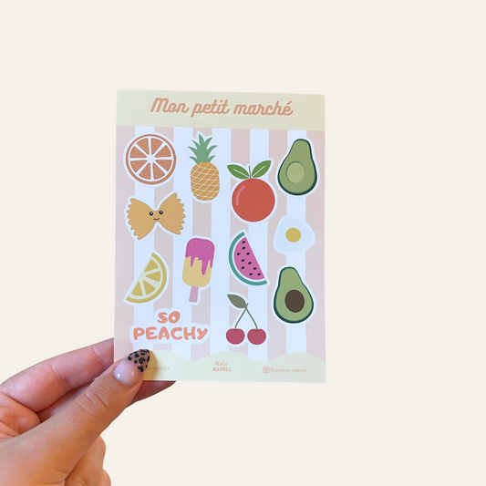 Planche de stickers - Mon petit marché - A6