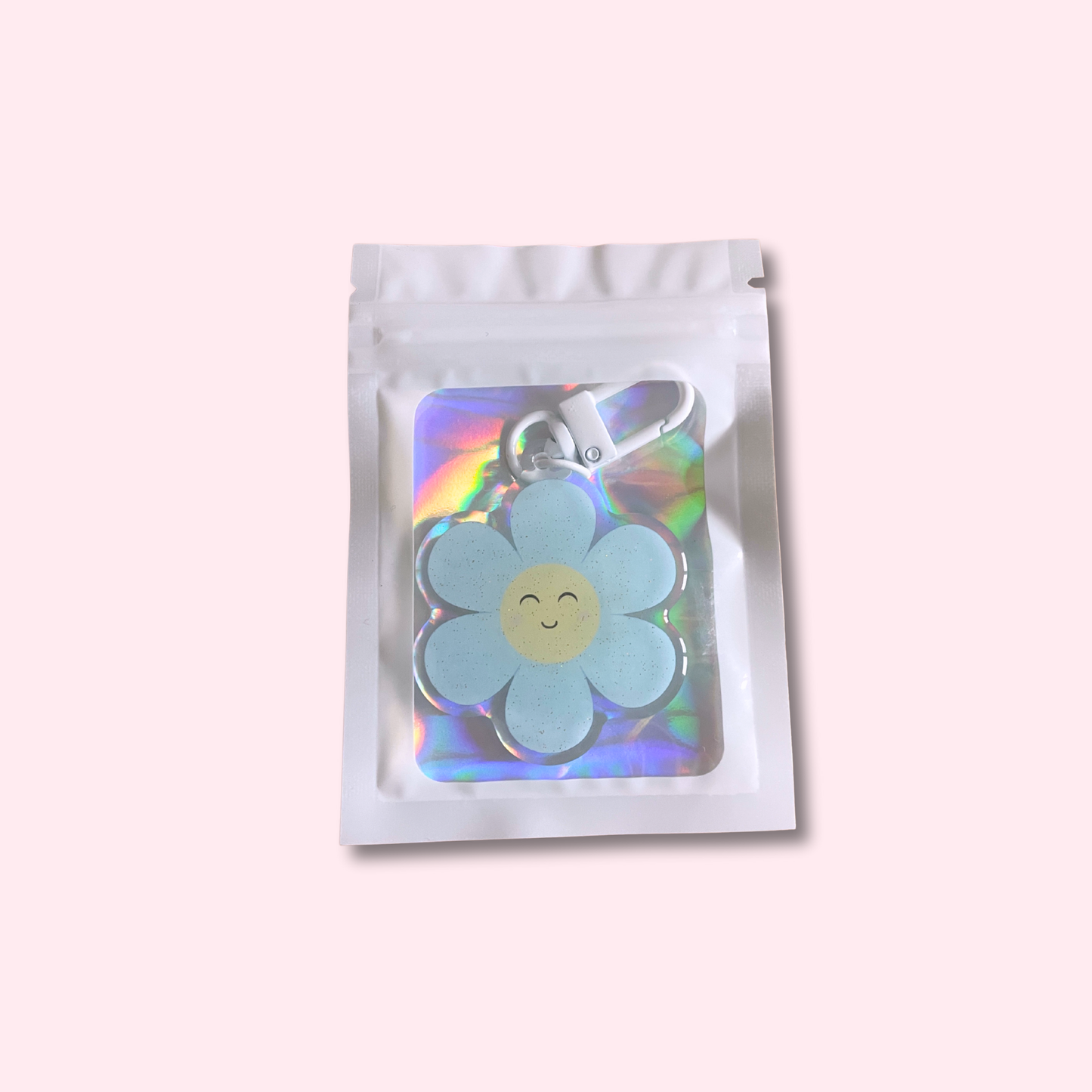 Porte clé à paillettes - Marguerite daisy